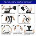 ADJUSTABLE Body Posture Corrector Belt (Back & Shoulder Support Brace) for Men & Women. 