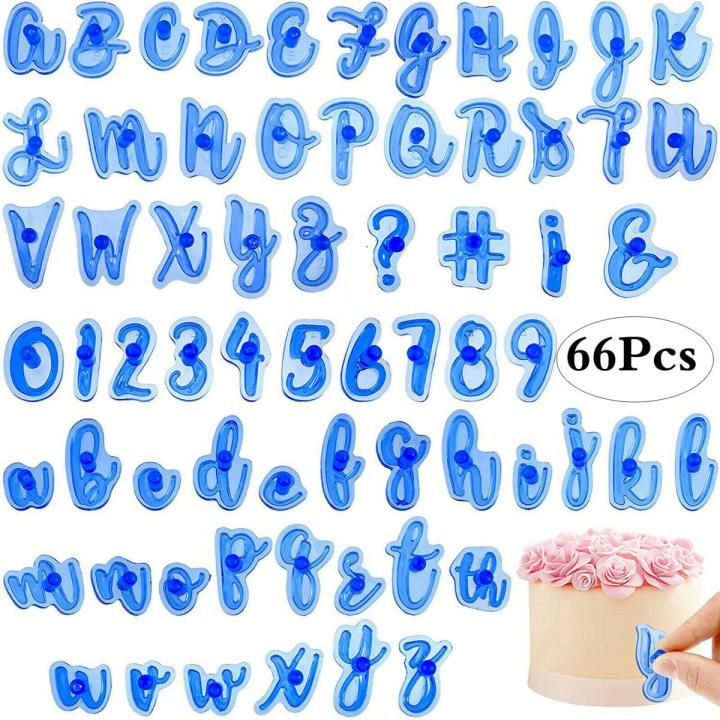 66Pcs Cake Mold Cookie Cutter Biscuit Stamp Letter Mold Alphabet ...