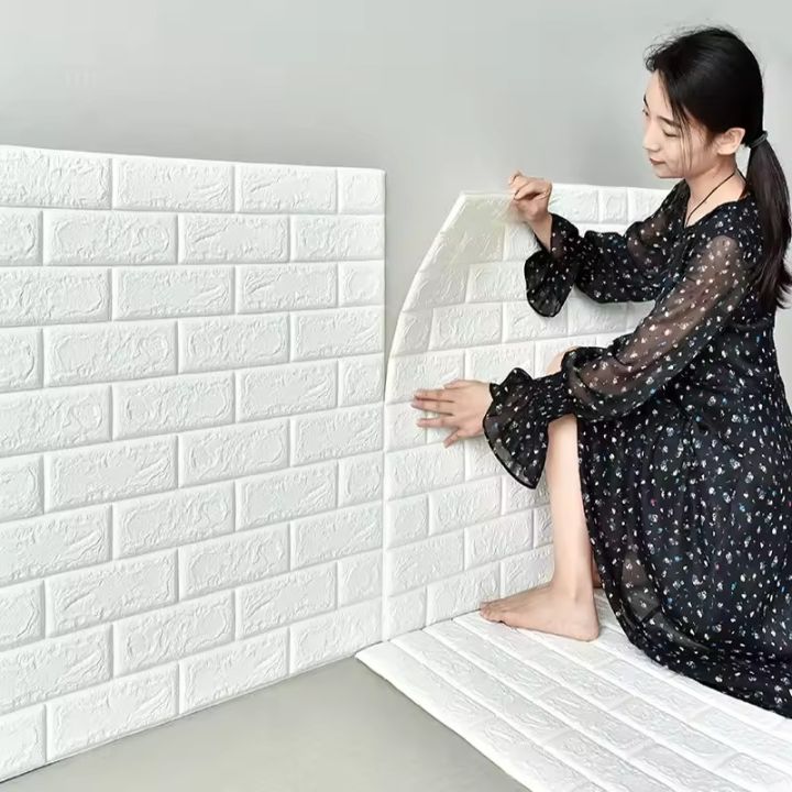 3D Brick Wall Stickers Self Adhesive Wallpaper Sheets 3mm Peel and ...
