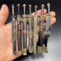 Mini Sword With Sheath China Ancient Sword Zinc Alloy Tang Hengdao Han Sword Weapon Model Keychain Pendant Cosplay Accessories. 