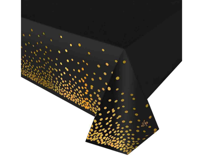 Golden Polka Doted Table Covers for Party Decorations