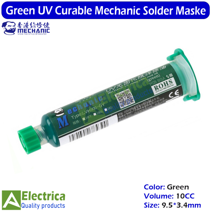 MECHANIC Green UV Curing Mask Green Printed Circuits BGA Soldering Paste Cream UV Curable Adhesive UV Mask by Electrica