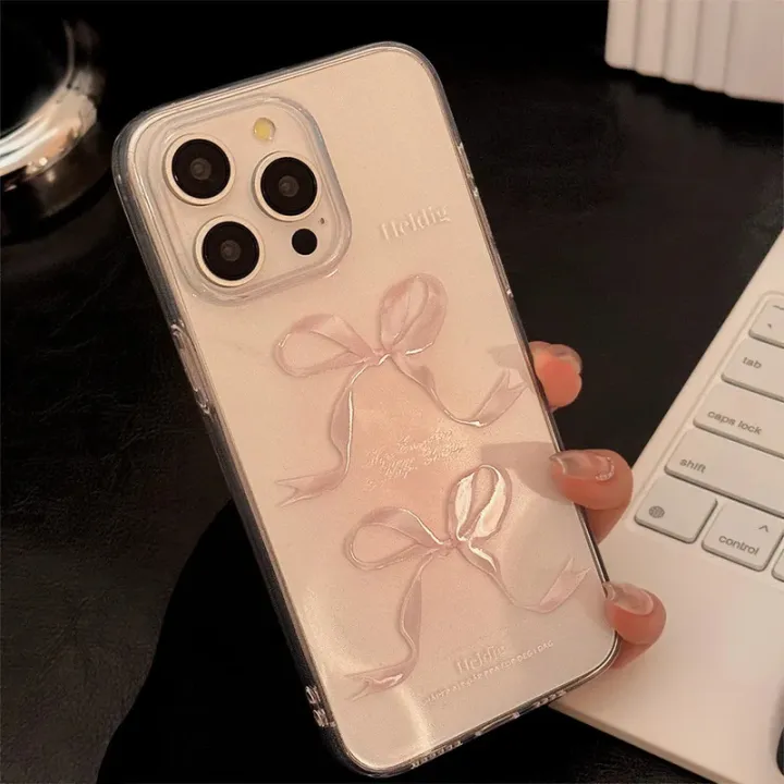 Cute%20Sweet%20Girl%20Pink%20Bow%20Phone%20Case%20For%20iPhone%2016%2015%2014%2013%2012%2011%20Pro%20Max%20X%20XS%20XR%207%208%20Plus%20Clear%20Soft%20Silicone%20Shockproof%20Cover%20-%20Image%203