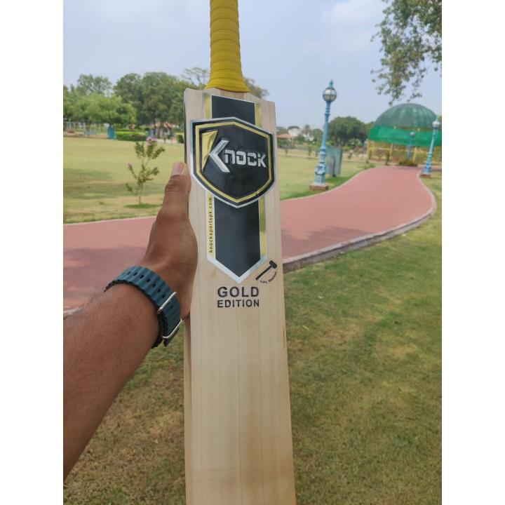 KNOCK GOLD EDITION BAT | HAR BALL BAT | ENGLISH WILLOW BAT | TOP PING | EXCELLENT BALANCE |