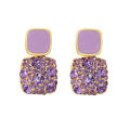 Alloy Vintage earrings Elegant 2.5 * 1.4cm Purple/Black/White Square earrings Personalized earrings for Party Casual wear Gift option Daily wear Women's accessories. 