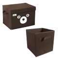 Pack of 2 - Foldable Kids Toy Storage Basket Bin Set 1 Pc Panda Cartoon Basket and 1 Pc Cube basket. 