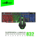 Suspended Illuminant Keyboard Mouse Suit Wired Computer Gaming Keyboard and Mouse Suit RGB Backlight DIY Cross-Border Installation. 
