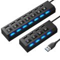 【Footprint】 USB Hub 2.0 USB Splitter Multi Hub USB 2.0 Adapter USB Several Ports Power Adapter USB 2.0 With Switch Laptop Accessories For PC. 