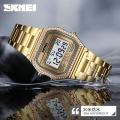 SKMEI Fashion Ladies Alarm Waterproof Stainless Steel Casual Digital Watches for Women 1474. 