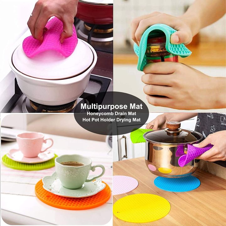 PACK%20of%202%20Set%20Silicone%20Hot%20Pot%20Holder%20pad%20Patili%20Hot%20Plate%20Mat%20Multipurpose%20Silicone%20Pot%20Holders%20Hot%20Pads%20Silicone%20Heat%20Resistant%20Coasters%20Cup%20Insulation%20Mat%20Pad%20Potholders%20Honeycomb%20Rubber%20Pads%20for%20Hot%20Dish%20Hot%20Cushions%20Counter%20Mats%20For%20Tables%20-%20Image%205