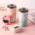 Temperature Display Indicator Sipper 510ML Vacuum Insulated Stainless Steel Tea Coffee Mug Thermos Flask Travel Mug - Tumbler with Flip Lid Mesh Filter Hot and Cold. 