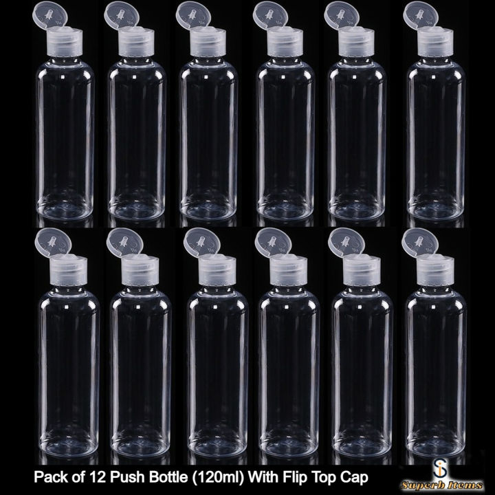 Empty Plastic Push Bottle 120ml / Empty Bottles for Hair Oil / Lotion Bottles Empty Push Bottles