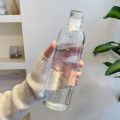 500ML Glass Water Bottle with Time Marker Drink Bottle Drinkware Heat Resisting Leakproof Drink Bottle Gym Sports Water Bottles. 