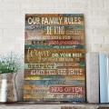 family Rules. wall art, home decor wooden hanging size 12 x 9 inch. 