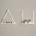 Wooden Wall Shelf Hang Tassel Display Wall Hang Shelf Swing Rope Floating Shelves with Rope String Home Decorative. 