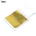 100 Pcs Gold Leaf Sheets Foil Paper for Arts Slime DIY Gilding Nails Art Craft. 