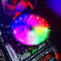 【ZOSR】4 Heat Pipes CPU Cooler RGB 120mm PWM 4 Pin PC Radiator quiet Intel LGA 2011 1700 1150 1151 1155 AMD AM3 CPU Cooling Fan. 