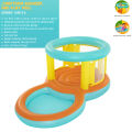 4 Ft Bestway Inflatable Jumptopia Bouncer and Play Swimming Pool For Kids Solid Shape Sorting Wall Colorful Swimming Pool With Vinyl 5 Inch Depth Little Jumpers Water Splash Kid Play Fun Party Game Indoor & Outdoor Picnic With Family Easy & Simple 52385. 