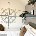 Large The Captain Compass Rose Wall Sticker Ceiling Adventure Medallion Wall Decal Bedroom Living Room Vinyl Decor. 