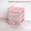 Lipstick | Makeup Organizers Cute Bunny Handle Plastic Storage Drawer Makeup Storage Box Cosmetics Storage Shelf Plastic Storage Shelves | Desk Organizer 2 Layers Perfect for Gril | Woman. 
