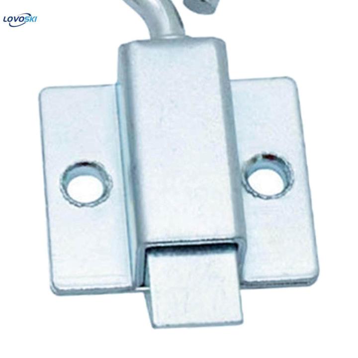 Automatic Door Bolt Latch Pull Rings Latch Lock Durable Thickened Automatic Sliding Lock Spring Loaded Latch Pin for Gates Room Sheds Hotel Cabinet