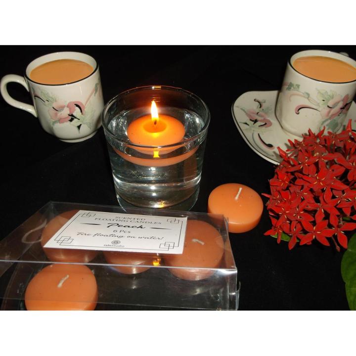 Pack of 6 - Floating Candles by RSLN Studio - Tealight candles Water candles Scented candles Decorative candles