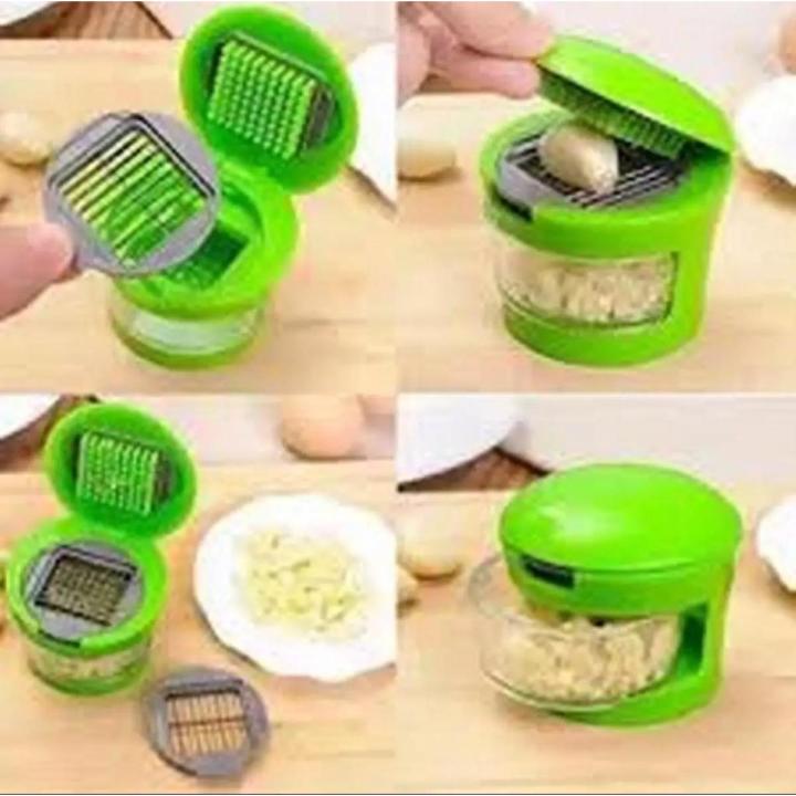 Vegetable Ginger Garlic Chilli Chopper Shredder Cut Slicer Multi Function Kitchen Tool - Green