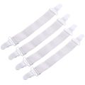 4pcs Elastic Bed Sheet Grippers Double Head Clips Gripper Holder Suspender Bed Sheet Fasteners Home Fixing Slip-Resistant Belt. 