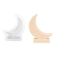 Silicone Moon Candle Mold Ramadan Decorative Resin Non-Stick Moon Gypsum Mould 3D Crescent Mold for Holiday Decor Event. 