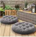 2 pcs floor cushion in malai fabric with ball fiber filling for luxury lifestyle. 