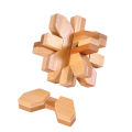 Bamboo Plum Blossom Lock 3D Snowflake Shaped Burr Brain Teaser Puzzles Game Educational Toys for Adults Kids. 