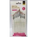 12 PCS DRAWING PAINT BRUSH SET POINTED TIP ROUND SIZES 1 to 12#. 