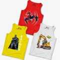 Pack Of 3 All Cartoons Sando Suits Summer Collection Breathable For Boys-Multicolor. 