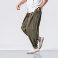 Yfashion Men Large Size Bloomers Pants Solid Color Casual Yoga Pants Loose Quick-drying Harem Pants color. 