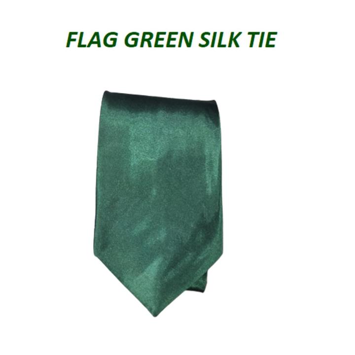 FLAG GREEN SILKY PLAIN TIE, MEDIUM TIE FLAG GREEN, FORMAL TIE FLAG GREEN