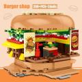 Sembo City Street View Hamburgers Ice Cream Shop House Buildings Blocks Friends Food Store Truck Bricks Toys For Children S. 