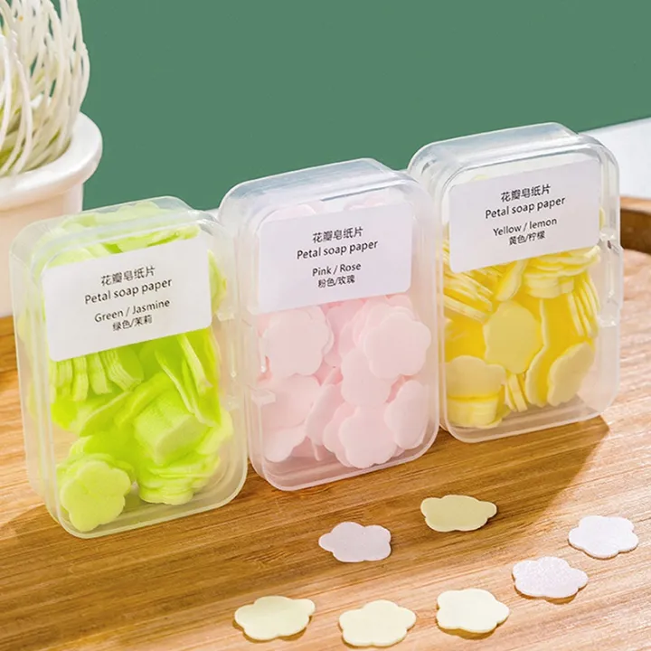 Random Disposable Soap Paper Cute Mini Hand Soap Flower-Shaped Paper ...