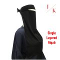 Single Layer Black Abaya Niqab Breathable Polyester Mix Fabric for Women and Girls. 