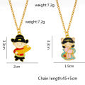 Ancient China Number One Scholar Chang'e Alloy doll Pendant Necklace Cartoon boy and girl Fashion retro Necklace. 