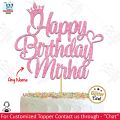 Customized Happy Birthday Cake Topper For Party Celebration, Princess Theme Premium Birthday Toppers for Kids with ANY NAME cake Decoration supplies. 