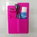 Shaver Shelf Bathroom Organizer Portable Multifunction Toothbrush Holder Toothpaste Rack Wall Mounted Silicone 21.5*14.5*4cm. 
