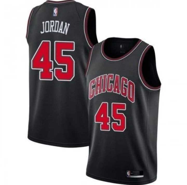 Michael Jordan Chicago Bulls Black Jersey - #45 with 'Chicago' Front & 'Jordan' Back | New Men's Basketball Apparel