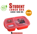 Student Lunch Box Large 1000ml, Lunch Box with three portions/Compartments - Free Spoon. 