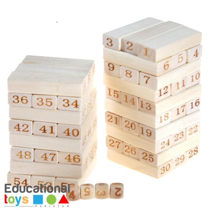 54pcs Wooden Stacking Tower (Jenga Blocks) - Big Sizetoy | Daraz.pk