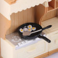 1/12 Dollhouse Fried Egg Frying Pan Set Dollhouse Mini Kitchen Accessories ZH. 