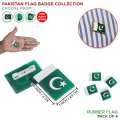 Pakistan & Palestine Flag Badge Collection With Attachable Pin For Office Dress & Kameez Shalwar Happy 14th August Independence Day Celebration Function & Party Wear Pak Parcham Badges 14 Aug Jashan E Azadi Mubarak Festive Event. 