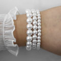 White Pearl Bracelet Simple Women Simulated Pearl Bangles Temperament Ladies Plastic Pearl Bracelet Jewelry Party Girl Gift. 