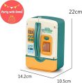 Mini Dollhouse Fridge Miniature Refrigerator Mini Fridge with Toy Food, Lights, Music and Toy Fruits - Realistic Kitchen Appliances for Pretend Play (Mini Refrigerator),Mini Toy Refrigerator with Light and Sound for Children. 