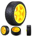 Yellow Plastic Tyre Wheel For Robot. 