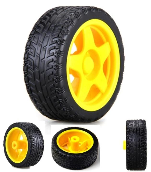 Yellow Plastic Tyre Wheel For Robot